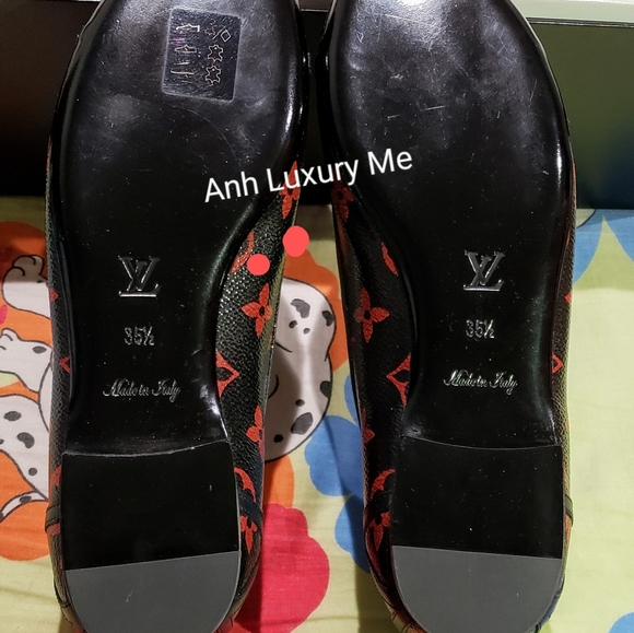 Louis Vuitton BLACK RED MONOGRAM REVIVAL BALLERINA - Picture 6 of 9